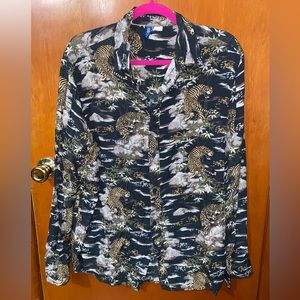 Male printed button down shirt